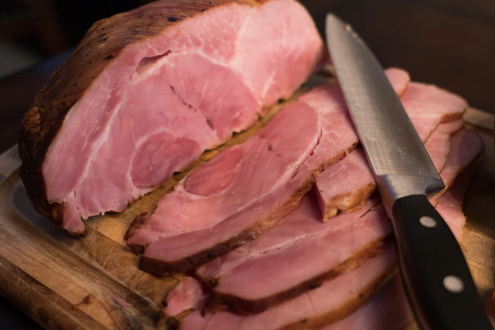 Italian cured meats on a wooden board