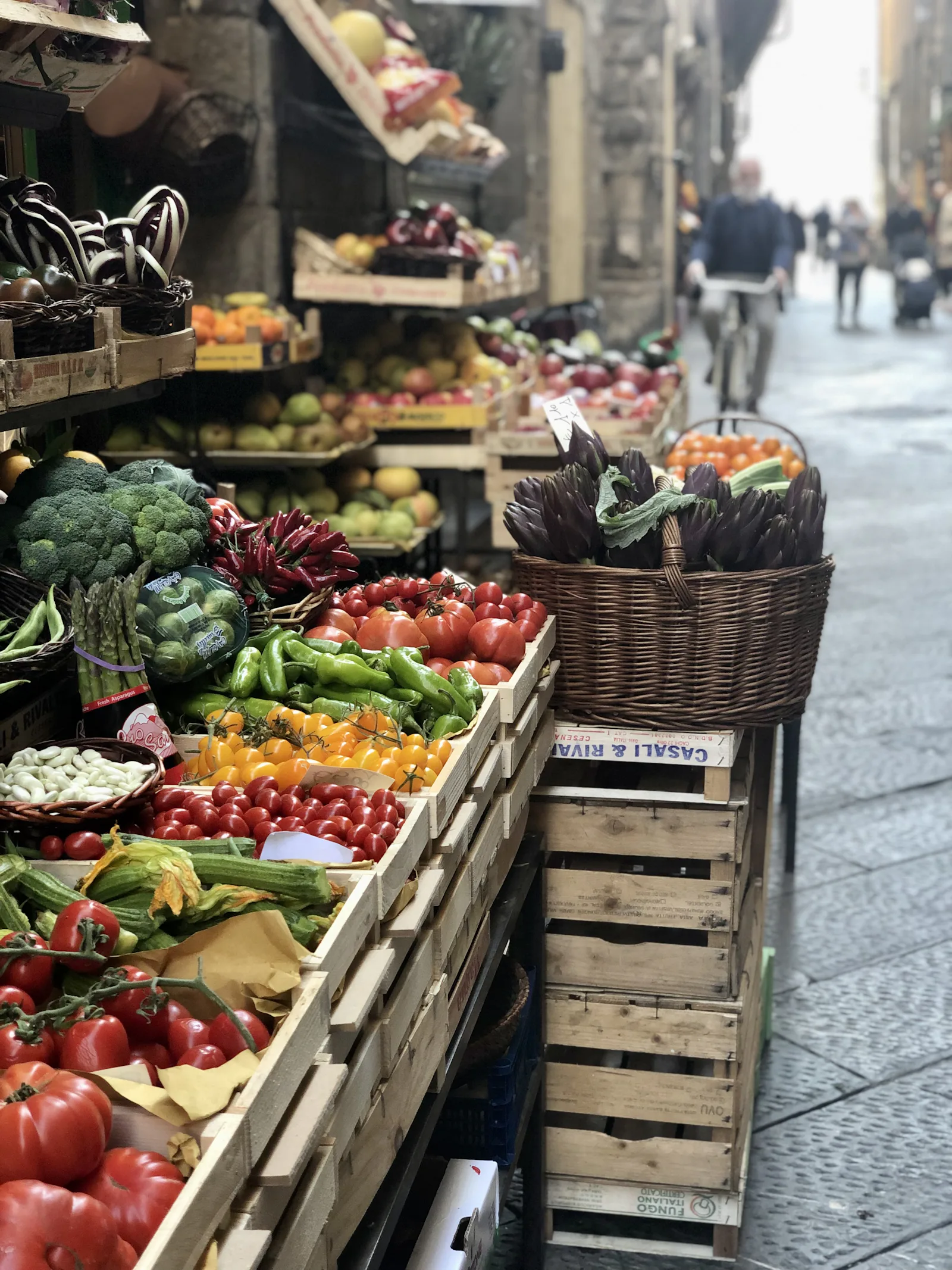 Seasonal vegetables at a local market